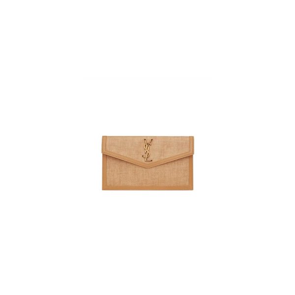 YSL uptown pouch in canvas and leather