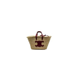 CELINE CLASSIC RAFFIA AND CALFSKIN