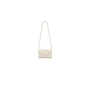 YSL classic cassandre chain wallet in grain de poudre leather