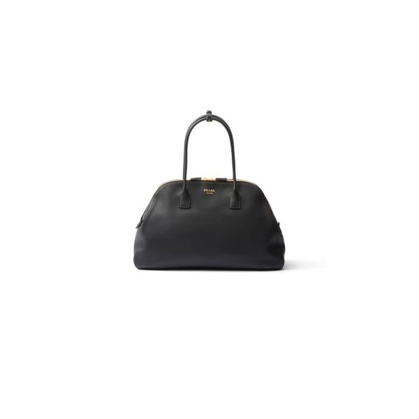 Prada Large leather tote bag with zipper closure(high-end grade)