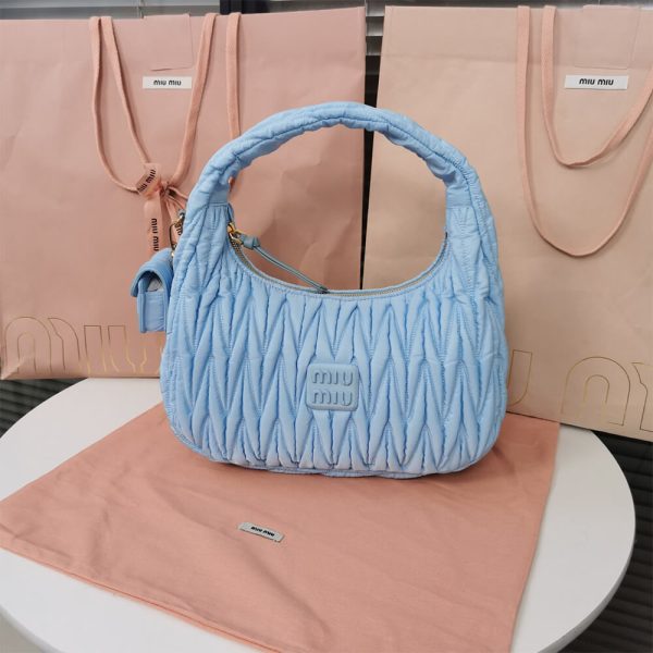 Miu Wander matelasse regenerated nylon hobo bag - Image 2