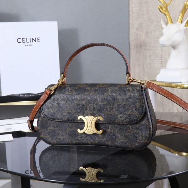 TEEN CELINE LOLA in Triomphe Canvas and Calfskin(HIGH-END GRADE) - Image 2