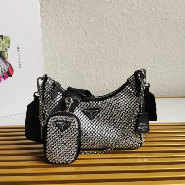 Prada Re-Edition 2005 satin bag with crystals - Image 2