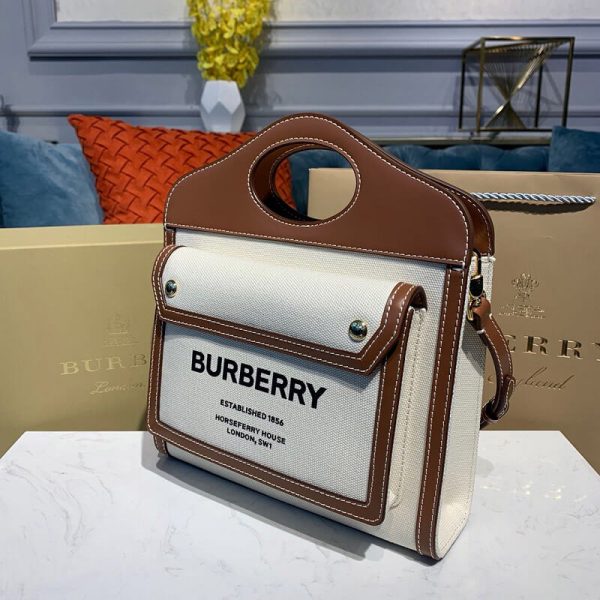 Pocket Medium leather-trimmed canvas tote - Image 2