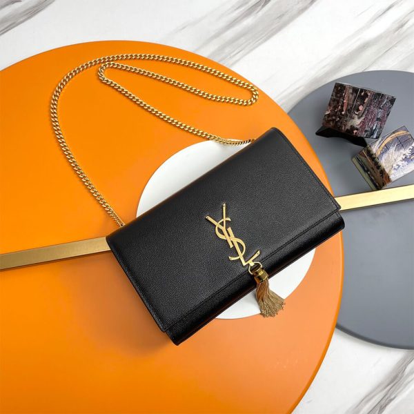 YSL kate medium tassel in grain de poudre embossed leather - Image 2