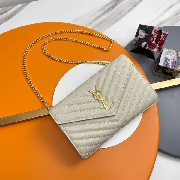 YSL classic cassandre chain wallet in grain de poudre leather - Image 2