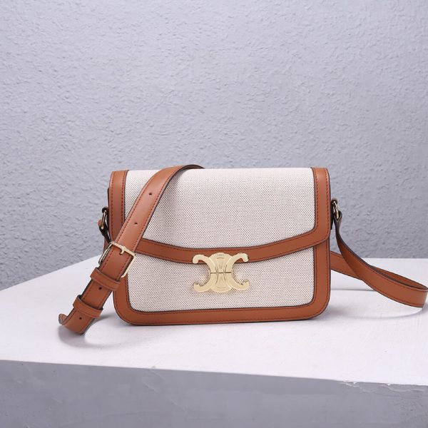 CELINE CLASSIQUE TRIOMPHE BAG IN TRIOMPHE CANVAS AND CALFSKIN - Image 2