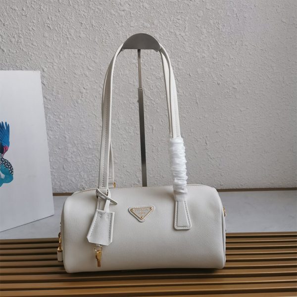Prada Medium leather top-handle bag with padlock(high-end grade) - Image 2