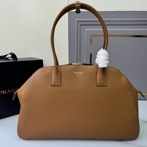 Prada Large leather tote bag with zipper closure(high-end grade) - Image 2