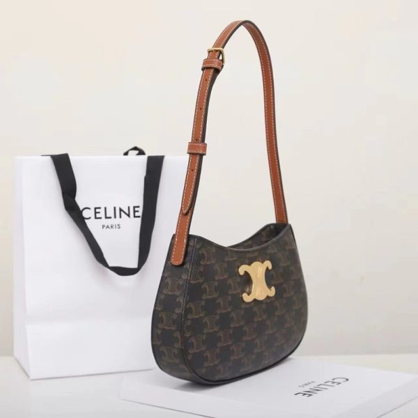 CELINE MEDIUM TILLY BAG in Triomphe canvas and calfskin - Image 3
