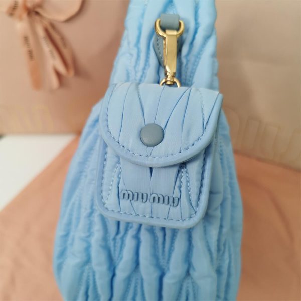 Miu Wander matelasse regenerated nylon hobo bag - Image 3