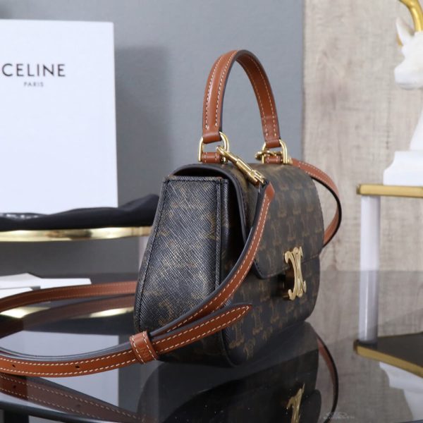 TEEN CELINE LOLA in Triomphe Canvas and Calfskin(HIGH-END GRADE) - Image 3