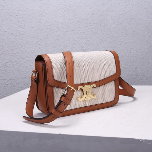 CELINE CLASSIQUE TRIOMPHE BAG IN TRIOMPHE CANVAS AND CALFSKIN - Image 3