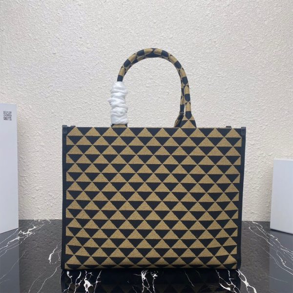Large Prada Symbole jacquard fabric handbag - Image 4