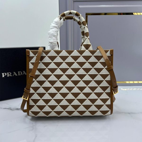 Small Prada Symbole jacquard fabric handbag - Image 4