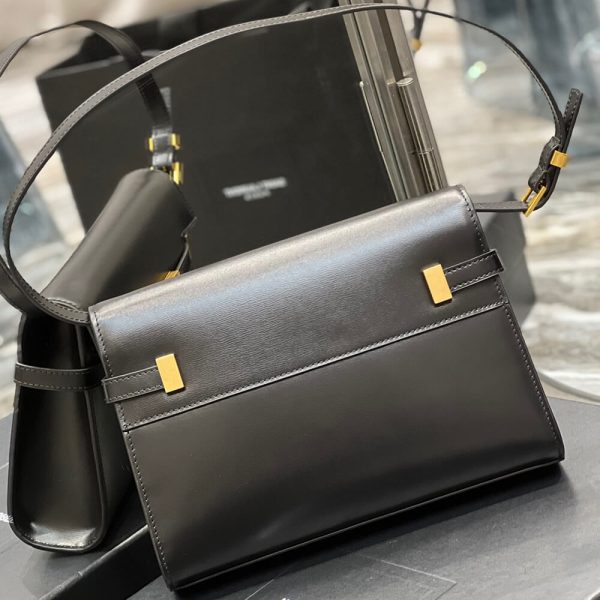 MANHATTAN SMALL SHOULDER BAG IN BOX SAINT LAURENT LEATHER - Image 4