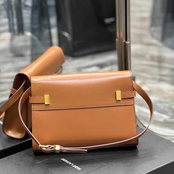 MANHATTAN SMALL SHOULDER BAG IN BOX SAINT LAURENT LEATHER - Image 4