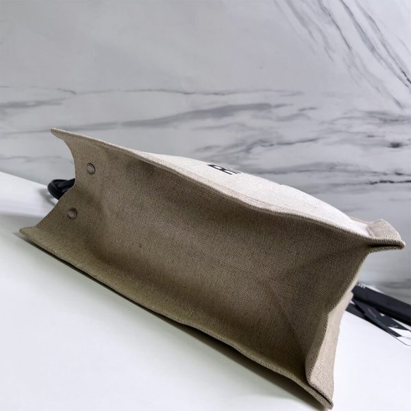 RIVE GAUCHE TOTE BAG IN LINEN AND LEATHER - Image 4