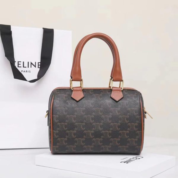 CELINE Small Boston IN Triomphe Canvas and calfskin - Image 4