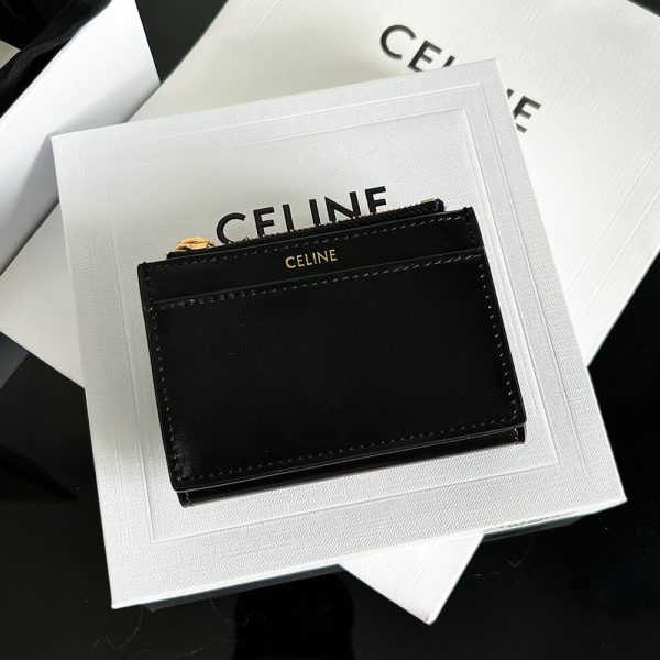 CELINE COMPACT WALLET WITH COIN TRIOMPHE IN SHINY CALFSKIN(HIGH-END GRADE) - Image 4