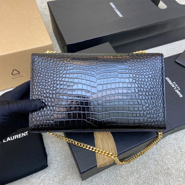 YSL kate medium tassel in crocodile-embossed leather - Image 4