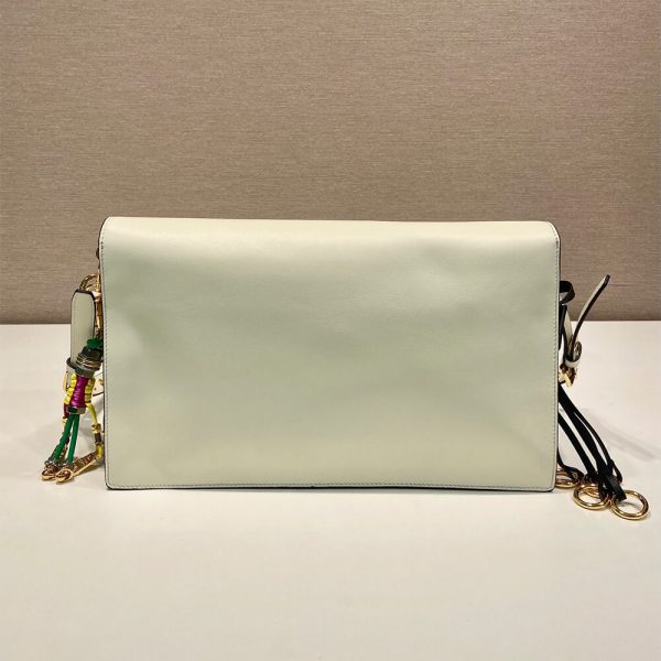 Prada Soft Sound large leather shoulder bag with charms(high-end grade) - Image 4