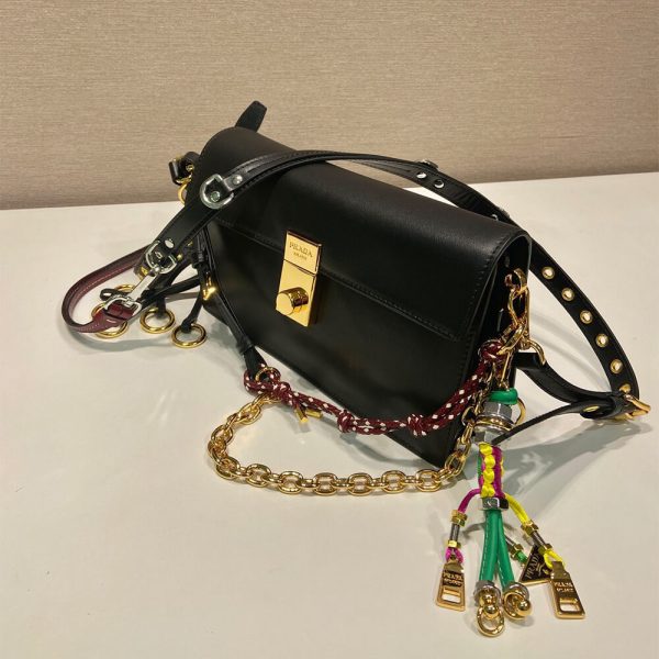 Prada Soft Sound small leather shoulder bag with charms(high-end grade) - Image 4