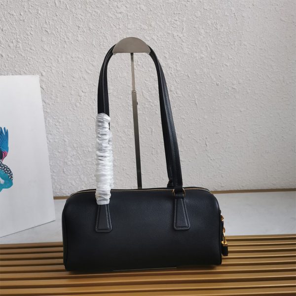 Prada Medium leather top-handle bag with padlock(high-end grade) - Image 4
