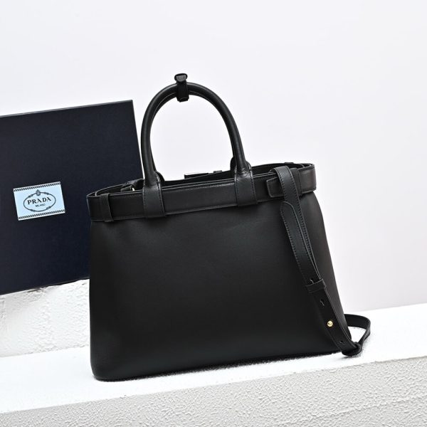 Prada Buckle medium leather handbag with double belt(high-end grade) - Image 4