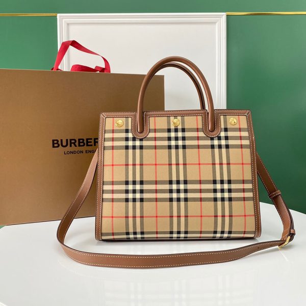 Small Vintage Check Two Handle Title Bag - Image 4