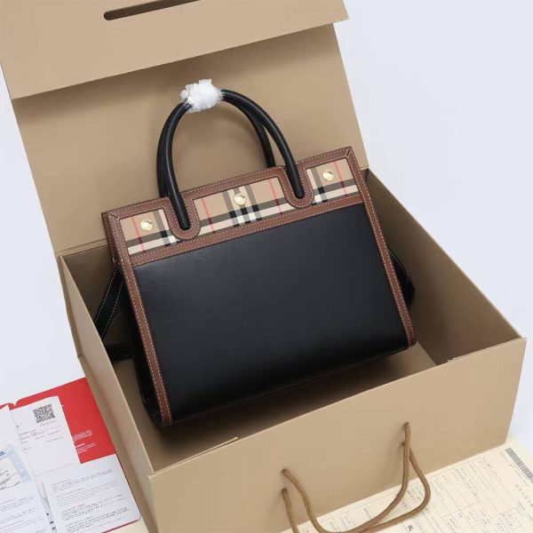 Small Vintage Check Two Handle Title Bag - Image 4