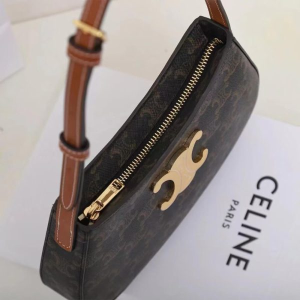 CELINE MEDIUM TILLY BAG in Triomphe canvas and calfskin - Image 5