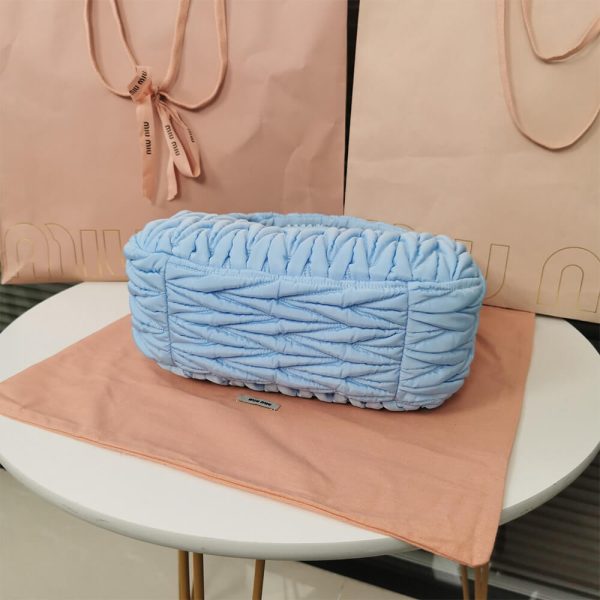 Miu Wander matelasse regenerated nylon hobo bag - Image 5