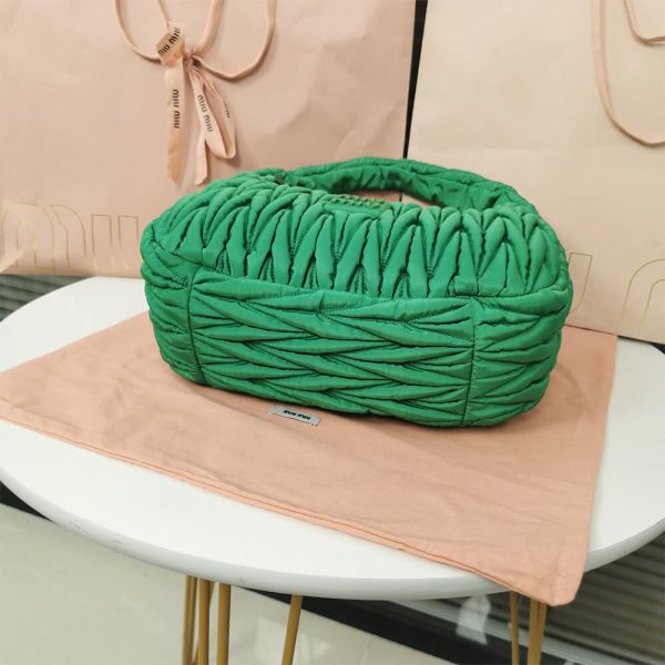 Miu Wander matelasse regenerated nylon hobo bag - Image 5