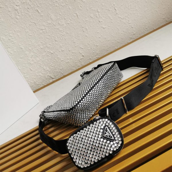 Prada Re-Edition 2005 satin bag with crystals - Image 5