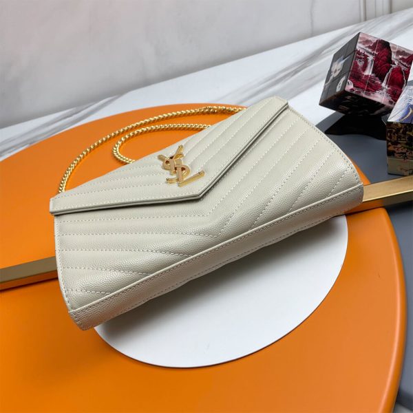 YSL classic cassandre chain wallet in grain de poudre leather - Image 5