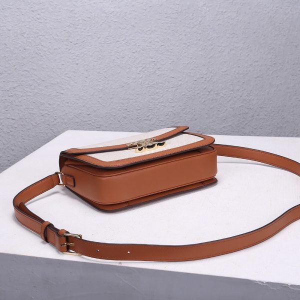 CELINE CLASSIQUE TRIOMPHE BAG IN TRIOMPHE CANVAS AND CALFSKIN - Image 5