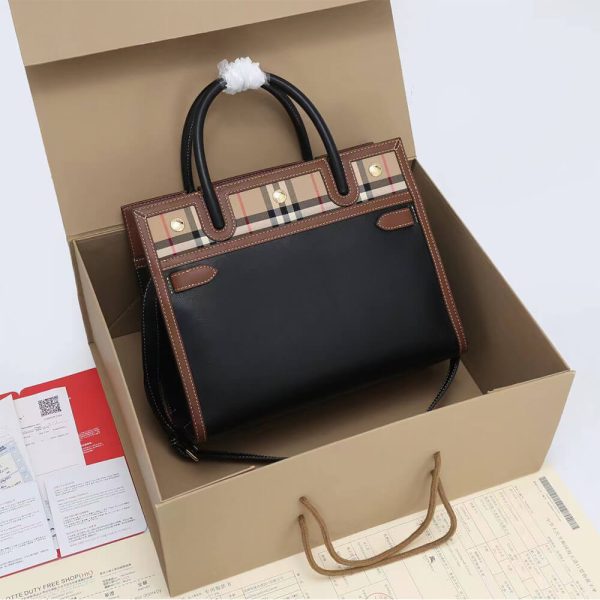 Small Vintage Check Two Handle Title Bag - Image 5