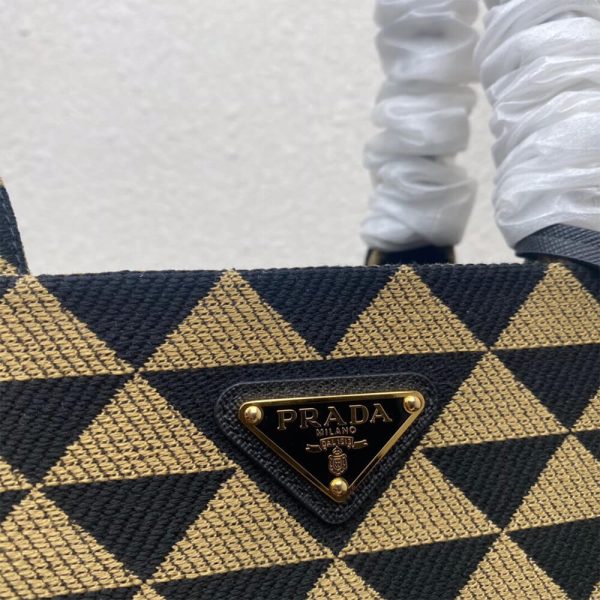 Large Prada Symbole jacquard fabric handbag - Image 6