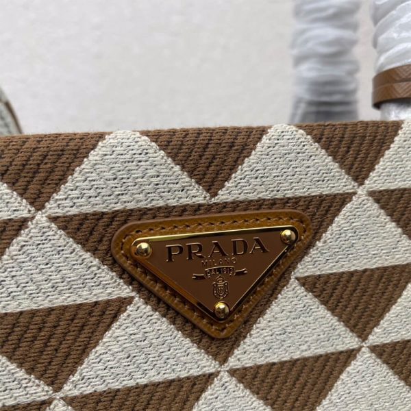 Large Prada Symbole jacquard fabric handbag - Image 6