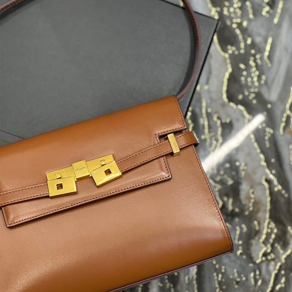 MANHATTAN SMALL SHOULDER BAG IN BOX SAINT LAURENT LEATHER - Image 6