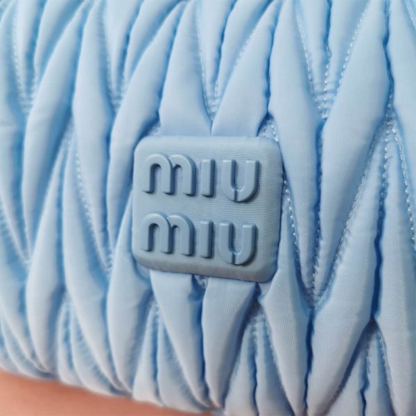 Miu Wander matelasse regenerated nylon hobo bag - Image 6