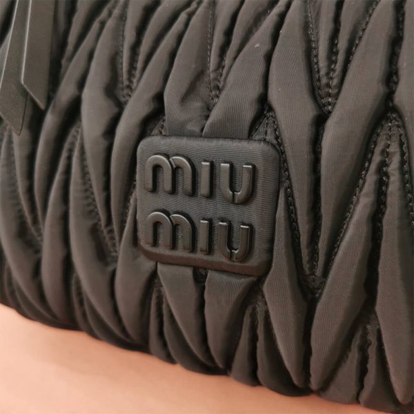 Miu Wander matelasse regenerated nylon hobo bag - Image 6