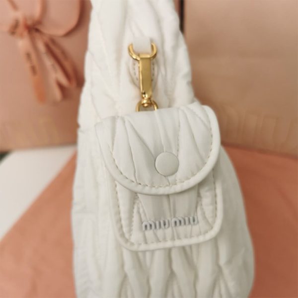 Miu Wander matelasse regenerated nylon hobo bag - Image 6