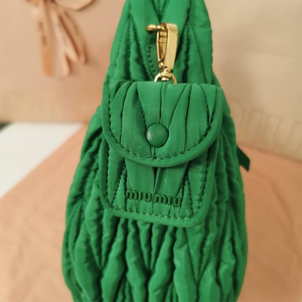 Miu Wander matelasse regenerated nylon hobo bag - Image 6