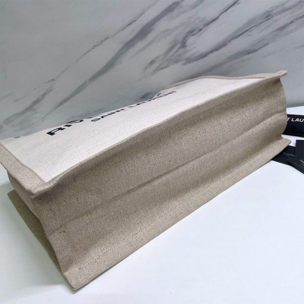 RIVE GAUCHE TOTE BAG IN LINEN AND LEATHER - Image 6