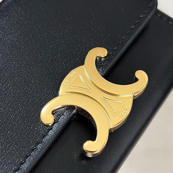 CELINE COMPACT WALLET WITH COIN TRIOMPHE IN SHINY CALFSKIN(HIGH-END GRADE) - Image 6