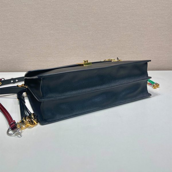 Prada Soft Sound large leather shoulder bag with charms(high-end grade) - Image 6