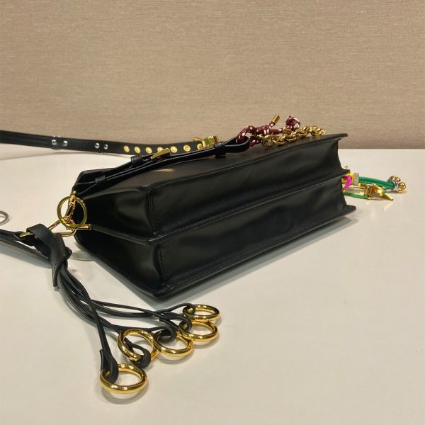 Prada Soft Sound small leather shoulder bag with charms(high-end grade) - Image 6