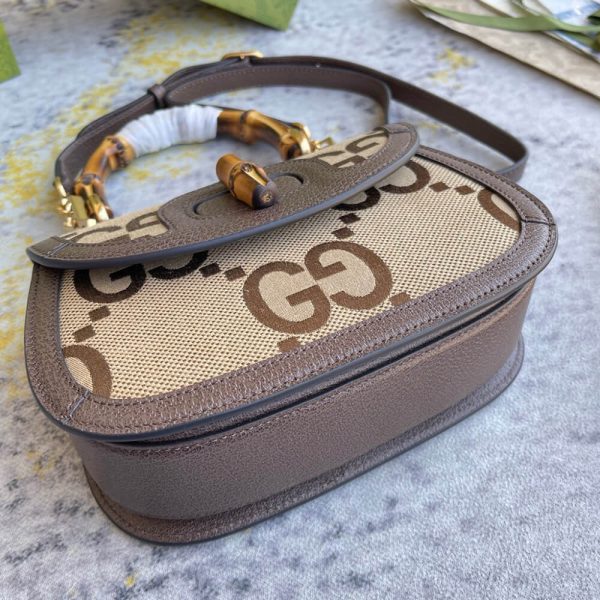 GUCCI BAMBOO 1947 JUMBO GG SMALL TOP HANDLE BAG - Image 6